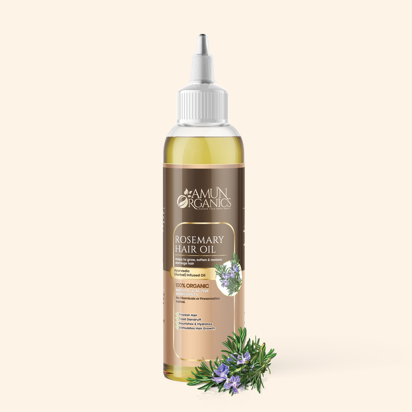 Organic Rosemary Hair Oil - Natural Hair Growth & Strengthening Treatment
